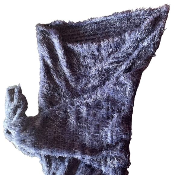 Touchable Texture Blue Eyelash Crop 3/4 Sleeve Sweater XS BEBE - Picture 12 of 13